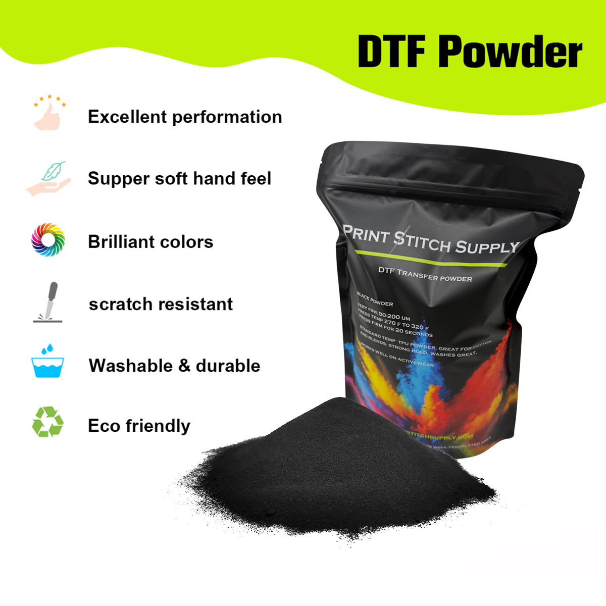DTF Adhesive Powder Black