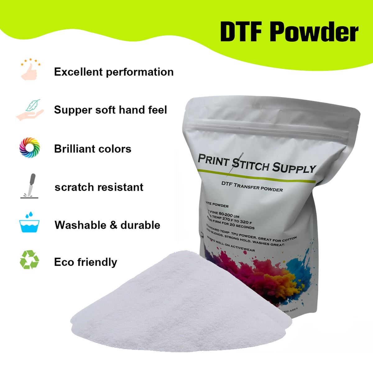 DTF Adhesive Powder White